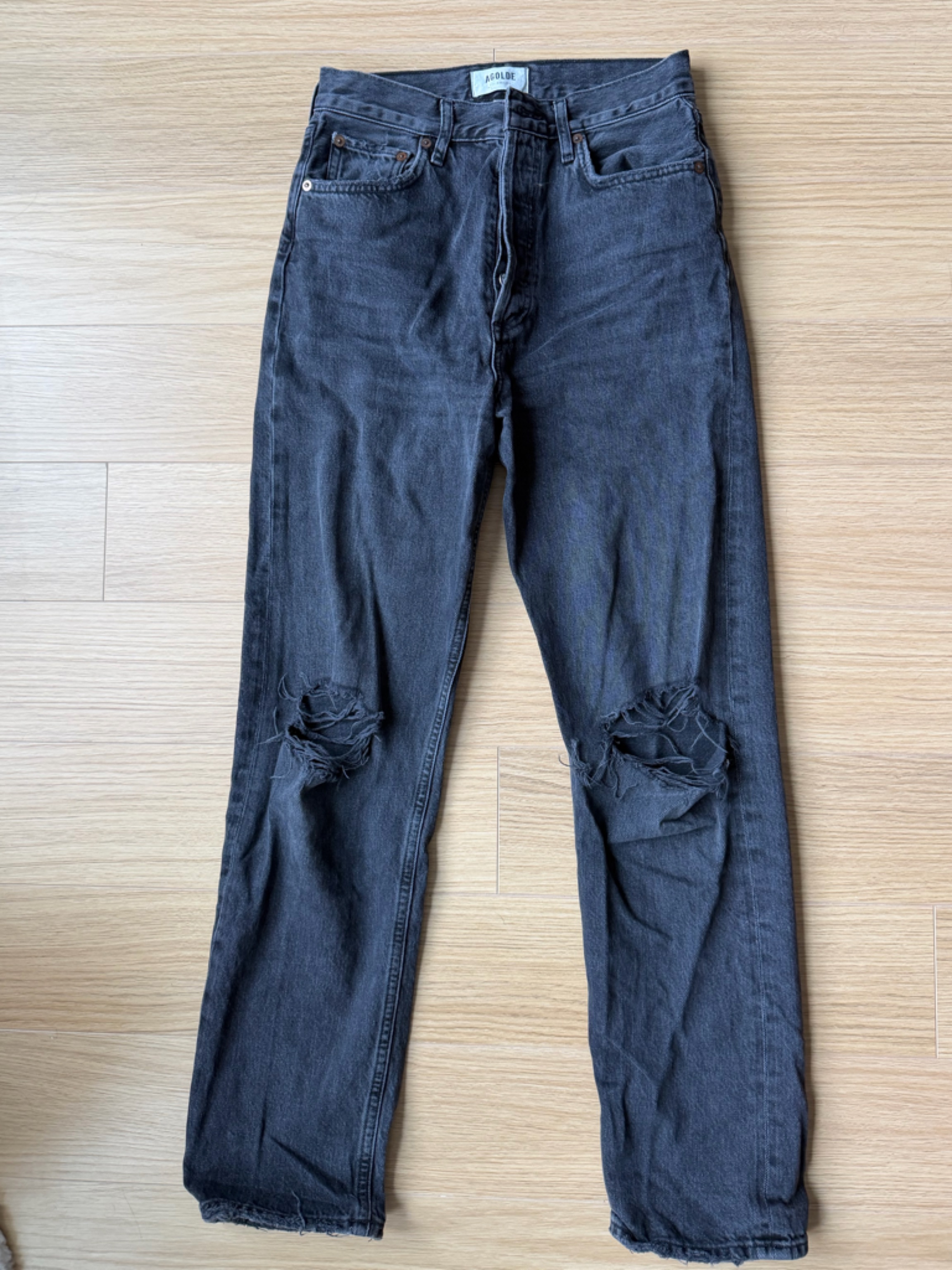 Agolde Black Distressed Jeans